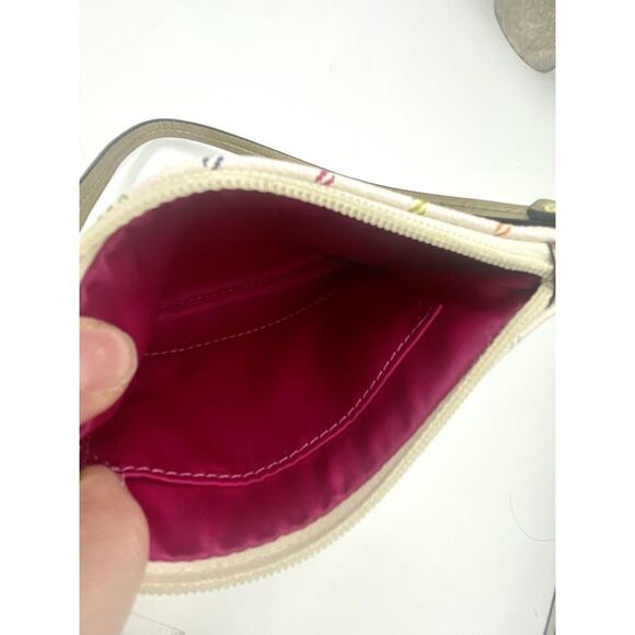 Coach Peyton Heritage Multicolor Tattersall Logo Script Wristlet Pouch - Picture 6 of 7